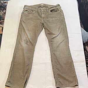 True Religion Tan Corduroy Pants they have been hemmed look a pictures